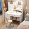 Tocador moderno minimalista con gabinete de almacenamiento para dormitorio, tocador multifuncional económico para espacios pequeños