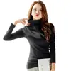 Outono e Inverno Espessado Lã Nova Slim-fit Gola Alta Manga Longa Verde Abacate Camiseta Básica plus size Feminina Manga Longa para Mulheres