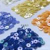 [Lentejuelas de terciopelo de 4 mm] Bordado francés de PET, cuentas de bordado, accesorios de ropa cosidos a mano, bordado plano, 12 colores