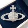 Saturno completo diamante rainha mãe broche moda feminina outono e inverno acessórios elegante brilhante luz luxo grande planeta all-match corsage moda