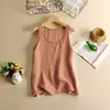 Nueva camisola artística retro estilo chino para mujer, adecuada para usar en capas, holgada y versátil para el verano, se puede usar como prenda exterior, hecha de algodón y lino, top sin mangas