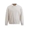 Yidao Roupas Vintage 2026 Outono Novo Tendência Americana Retrô Estilo Old Money Cor Sólida Solto Gola Lapela Suéter de Malha