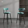 Banqueta Moderna Minimalista de Barra de Ferro, Banqueta Alta, Banqueta de Barra Nórdica para Uso Doméstico com Encosto, Cadeira de Barra de Luxo Leve Preta