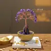 Base de Árbol de Cristal para Tazas de Té, Árbol de la Fortuna de Citrino, Árbol del Dinero de Cristal en Bruto, Decoración para el Hogar para Atraer Riqueza
