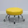 Banqueta Baixa de Chão Silenciosa com Rodinhas Giratórias, Banqueta Baixa Móvel Rotativa com Rodas, Banqueta Pequena para Trabalho de Beleza, Cuidar de Crianças, Tarefas Domésticas, Pedicure e Lazer