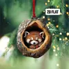 Natal Novo Tipo de Furo Guaxinim Decorações de Natal Enfeites para Árvore de Natal Impressão Plana 2D Acrílico Pequeno Pingente