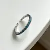 Anel simples e versátil da série prata, anel geométrico de dedo indicador com borla de lava, anel aberto personalizado para meninas e casais, moderno para homens