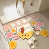Alfombrilla de suelo de mascota linda de dibujos animados de tierra de diatomeas, alfombrilla absorbente de secado rápido antideslizante para baño, resistente a la suciedad, resistente al desgaste, fácil de limpiar felpudo