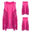 Chal de Gamuza para Mujer, Moda Transfronteriza Primavera y Verano, Nuevo, Delgado, con Borlas, Ajustado, Versátil, Sin Mangas