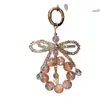 Atrapasueños con Abalorios de Cristal Rosa Colgante para Teléfono Llavero de Gama Alta Colgante para Bolso Transfronterizo En Stock