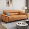 Sofá de cuero genuino estilo nórdico, diseño minimalista, de tres plazas, adecuado para apartamentos pequeños, de dos plazas para salas de estar, uso moderno en el hogar y la oficina, juego de muebles de cuero