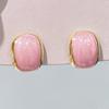 Aretes de Corazón Micro-Incrustados con Esmalte Goteado de Doble Cara, Aretes Femeninos, Aretes de Perla Rosa, Diseño de Nicho, de Alta Gama