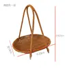 Cesta de Almacenamiento Tejida de Mimbre Sintético Nueva Estante de Platos Múltiples para Snacks y Frutas Hogar Restaurante Snacks Pasteles Cesta de Frutas Cesta con Asa