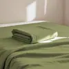 Lençol simples para todas as estações, peça única para dormitório estudantil, conjunto de três peças de capa de edredom lavada e fronhas de cor sólida para uso na cama