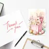 Compra Direta Transfronteiriça Aquarela Celebração de Páscoa Cartão de Saudação Coelho Rosa Fofo Conjunto de Cartões Envelope de Ovo