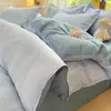 Conjunto de Cama de Algodão Simples Escovado Classe A Quatro Peças Cobertura de Edredom para Dormitório Estudantil Lençóis de Cama Conjunto de Três Peças Cobertura de Edredom de Algodão Lavado Atacado