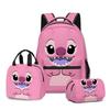 Producto Nuevo Transfronterizo 3D: Set de Tres Piezas para Estudiante con Estampado de Dibujos Animados: Mochila, Lonchera y Estuche - Más Elegante Que Nunca