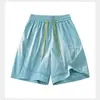 Comércio Exterior Shorts Largos Simples Masculino Verão Patchwork Soltos Versáteis Esportes ao Ar Livre Cordão Cinco Pontos Comprimento Médio Calças