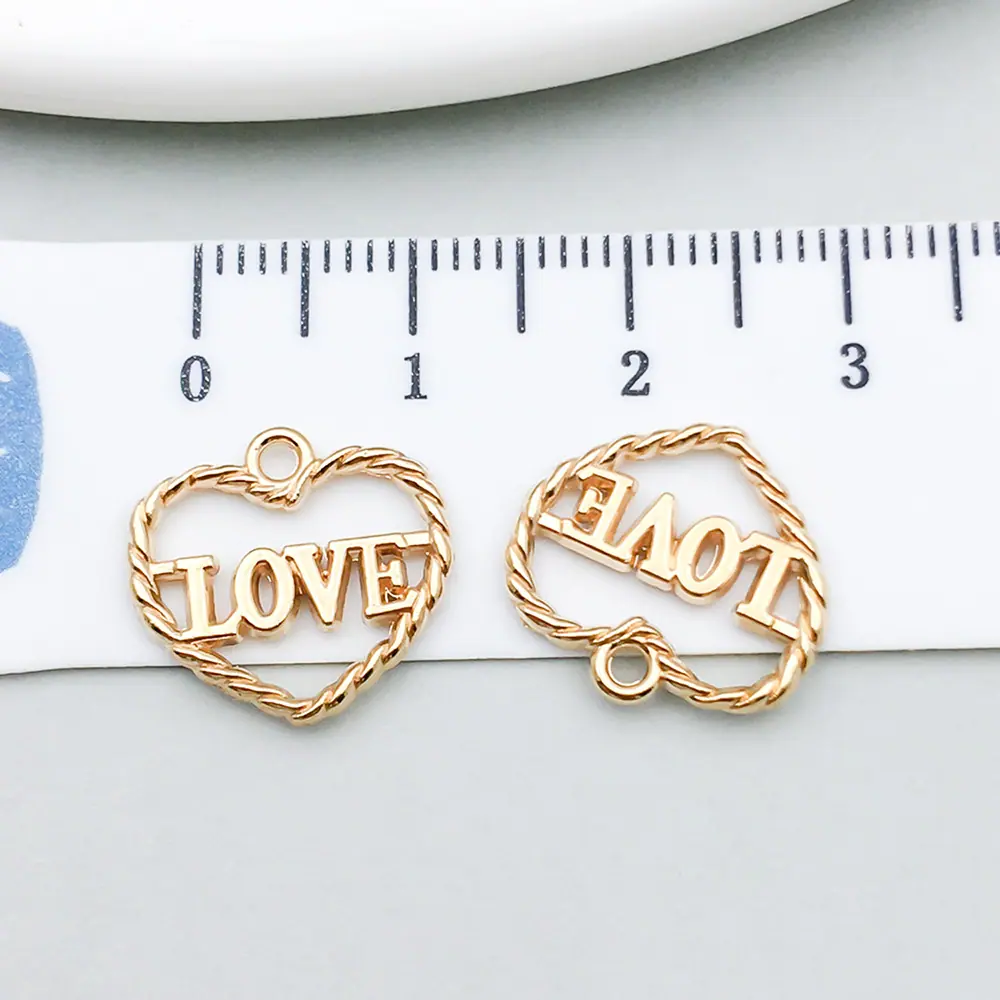 17686-W-kc金锌合金桃爱心形镂空字母love15x1