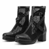 Sandalias de verano para mujer con cremallera trasera, tacones altos de color liso, estilo europeo y americano, punta cerrada, suela de goma, plataforma impermeable, sandalias de talla grande