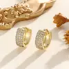 Pendientes de Cobre con Incrustaciones de Circonita en Forma de C Transfronterizos, Diseño de Estilo de Nicho de Lujo Ligero de Moda, Pendientes Nuevos Versátiles