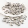 Nuevo Colgante de Vidrio con Agujero Transversal Chapado Cabeza de Gato 8x10mm Accesorios para Pulsera Collar Joyería en Stock Venta al Por Mayor