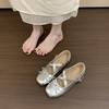 2025 Nuevo Estilo Boca Baja Remache Correa Cruzada Zapatos Mary Jane Punta Redonda Versátiles Zapatos Altos de Ballet