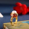 Anillo para Mujer Estilo Étnico Plata S925 Joyería Esmalte Corindón Rojo de la Fábrica Origen de Renpin Yinpin