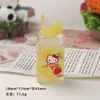 Accesorios de resina para manualidades de dibujos animados: Taza de jugo de gato 3D, botella para beber, pinza para el pelo, hebilla de zapato, llavero, colgante