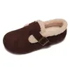 Zapatos de nieve de algodón cálido y grueso con terciopelo, de fondo plano, para mujer, nuevos de invierno 2026, versátiles, zapatos de pelo Boken