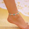Cadena de pie con flor de cuentas de arroz estilo Nuevo Bohemia transfronteriza Moda Versátil Pulsera de cadena de pie tejida con cuentas de arroz Pura Hecha a mano