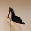 Novidade Primavera/Verão 2025 Meia-sandálias Abertas para Uso Externo Camurça Versátil Preto Bico Fino Salto Único Elegante Chinelos