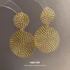 Brincos Pendentes Redondos Vazados Agulha de Prata, Toque de Luxo Leve e de Alta Qualidade, Temperamento Requintado e Elegante, Brincos da Moda Estilo Europeu e Americano