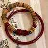 Nuevo Pulsera de Cuentas Pixiu de Concha de Coco y Cinabrio Estilo Chino para Mujer, Diseño de Nicho Ins, Retro Elegante, Joyería Versátil