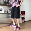 Pantalones de mezclilla holgados de marca de moda de verano estilo Hong Kong de cinco puntos de color sólido, pantalones rectos de estilo coreano que combinan con todo, pantalones cortos de mezclilla holgados de marca de moda para hombres