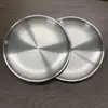 Plato de acero inoxidable, plato de estilo coreano, disco grueso, bandeja dorada, plato de frutas, plato de postre, plato de barbacoa, bandeja para escupir huesos