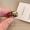 Anillo de Dedo para Comida Estilo Coreano Estampado de Leopardo Maillard Suave Lujo Ligero Moda Elegante Anillo Abierto de Lazo para Mujer Personalizado