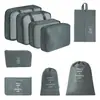 Bolsa de almacenamiento para viajes transfronterizos, set de neceser, bolsa de almacenamiento organizadora de ropa para equipaje de siete piezas, bolsa de almacenamiento de viaje