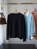 Benefícios fora de temporada! Faça estoque cedo para o outono e o inverno! Suéter macio e fofo tipo nuvem para mulheres, camisa base de lã com gola redonda
