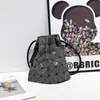 Bolsa de Mujer Original de Fábrica de por Vida con Cordón de Rombo Bolsa de Cordón Geométrico Tipo Cubo Versátil Bolso de Axila Bolso de Hombro para Mujer