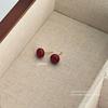 Pendientes Yicheng S999 de plata pura con forma de frijol rojo ovalado, de varios estilos, sencillos y combinables, con luz de frijol enamorado, de lujo, de nicho