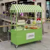 Carrito de flores de hierro para vendedor ambulante, carrito pequeño para mercados nocturnos, carrito de entrega de alimentos, puesto de comida móvil, carrito de snacks móvil para exteriores