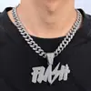 Venda Quente Transfronteiriça Cool Super Flash Cheio de Diamante FLASH Letra Moda Criativa Cravejado de Diamante Corrente Cubana Raio Hip-hop Pingente