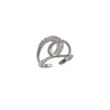Anillo de apertura de cruz de diamantes de moda de lujo ligero, alto sentido, anillo para el dedo índice de personalidad, temperamento, estilo frío simple, venta al por mayor