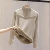 Suéter de Forro Polar de una Pieza para Mujer, Nuevo Estilo Invierno 2026, Camiseta Base Engrosada con Forro de Forro Polar, Top Cálido Elegante Ajustado para Damas