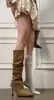 Botas de punta aguda fruncidas apiladas para mujer 2026 Otoño/Invierno nuevas de felpa extraíbles de doble uso tacón fino hasta la rodilla botas de tacón alto botas cortas de tacón alto