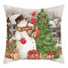 Nueva funda de almohada navideña con estampado navideño sencillo rojo de Amazon, funda de almohada para el hogar con cojín transfronterizo