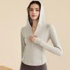 Jaqueta de Yoga com Capuz e Zíper de Outono e Inverno Feminina Slim-fit Top Esportivo de Corrida de Manga Longa Fitness Respirável Roupas de Yoga