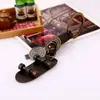 Llavero creativo para hombre y mujer, regalo pequeño, aleación, bronce, patinete, cuero de vaca tejido vintage, llavero