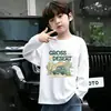 Camiseta Tendência Bonita Fashionável Manga Longa para Meninos Temporada Primavera Outono 2026 Estilo Coreano Infantil Bebê Desenho Algodão Puro Camada de Base Top T